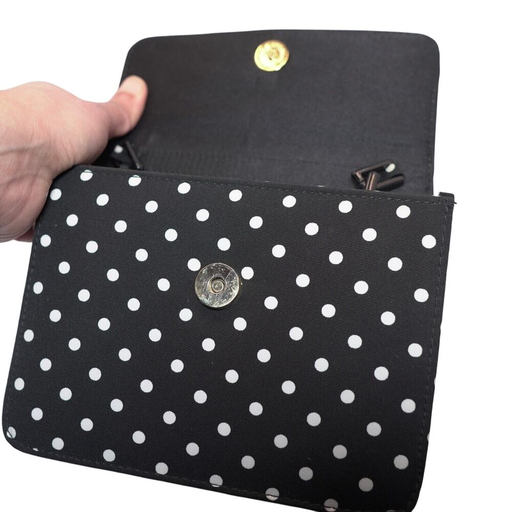 Vanessa Polka Dot Clutch Vtg Glam Girlhoodcore Feminine Crossbody Convertible - Picture 8 of 13